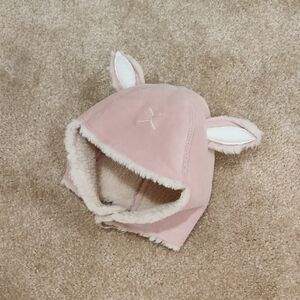 Girls Pink Bunny Ear Winter Hat Size 1 - 3
